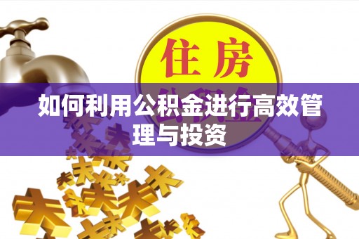 德江如何利用公积金进行高效管理与投资